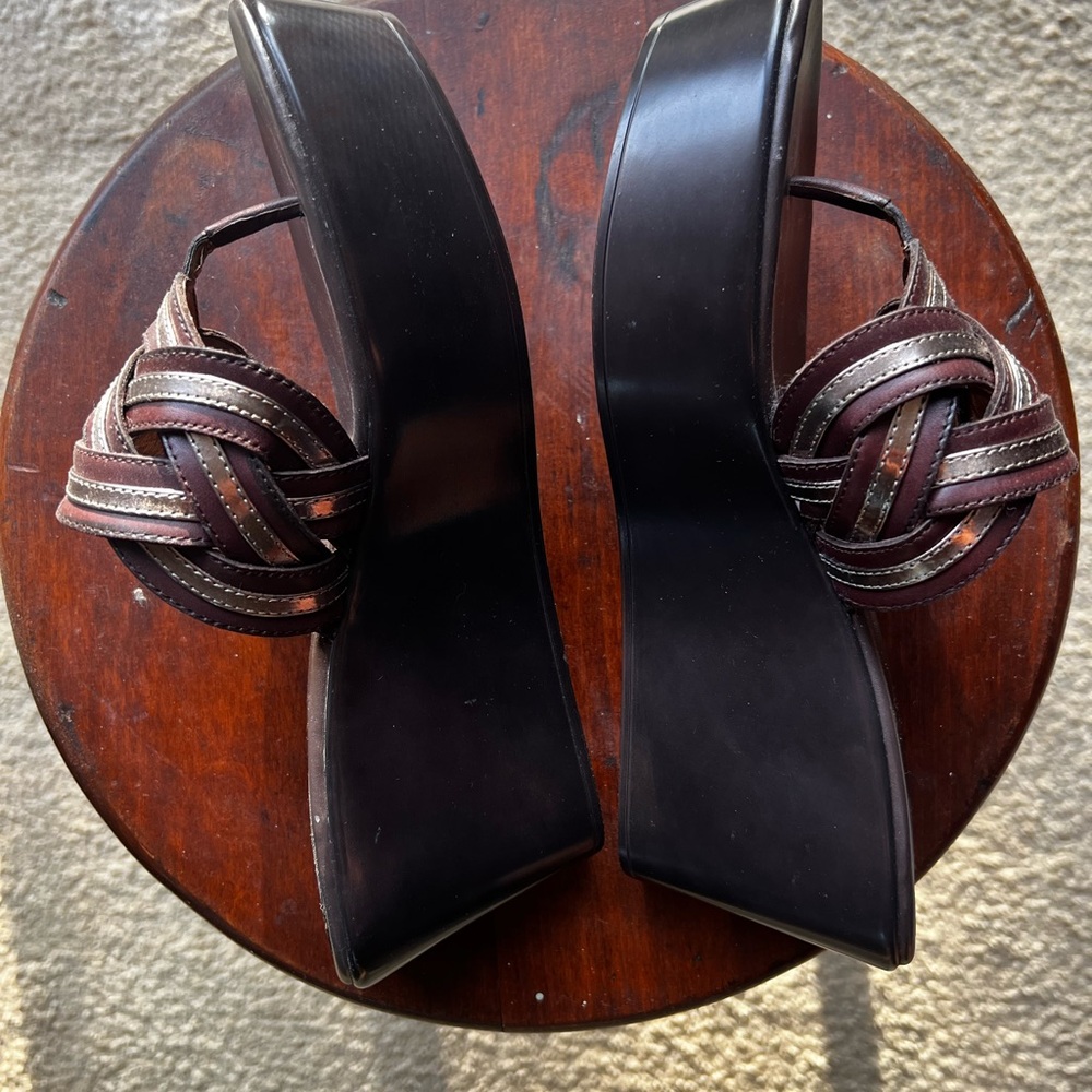 Bcbgeneration Dark Brown Woven Platform Sandals - image 3